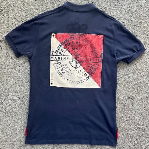 Polo Ralph Lauren Yacht Club P.R.L. Club Vintage Polo - Linen Flag Back  Size M - Picture 5 of 10